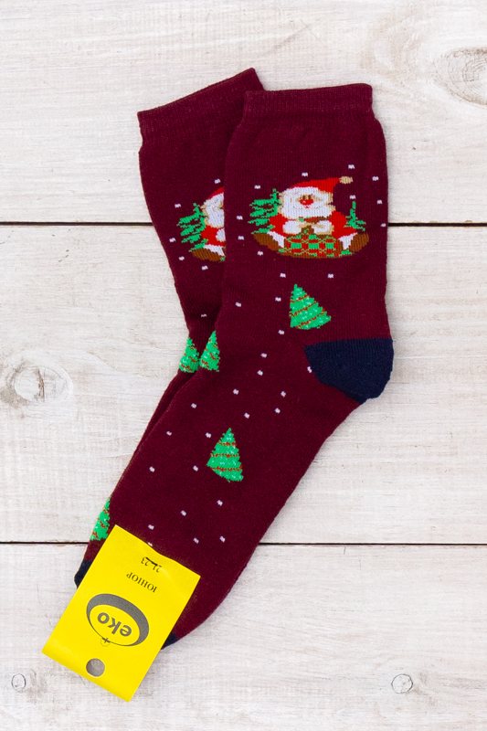 Шкарпетки для хлопчика юніори (зима) "Новорічні"